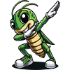 Dabbing Grasshopper Fun Cartoon Design