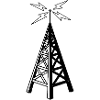 Radio Tower - Black & White Transparent