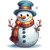 Snowman in Winter – Cartoon Illustration