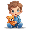 Kleinkind mit seinem Teddy Bären