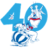 Diseño del 40 cumpleaños de Astérix y Obélix
