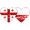 Georgia Polonia Bandiera Cuore Usato