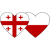 Géorgie Pologne Drapeau Coeur