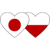 Japan Poland Flag Heart