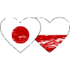 Japan Poland flag heart used