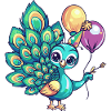 paon oiseau anniversaire bébé