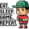Pixel Art Gamer Lifestyle Design