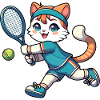 Sporty cat: tennis player