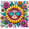 SUNFLOWER WITH GLASSES - SUMMER VIBES