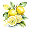Citrons jaunes aigres à l’aquarelle