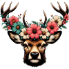 Deer with Flowers