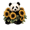 Ours panda aux tournesols