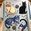 T-SHIRT mit Katzenmotiven