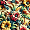 Blumenmuster 3D Effekt