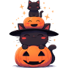 Cute Halloween Cats with Pumpkins