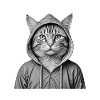 Coole Katze mit Kapuzenpullover