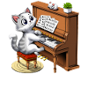 Cat Playing Piano