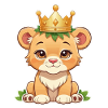 Bébé lion avec couronne
