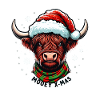 Xmas Scottish Highland Cattle Scotland Funny