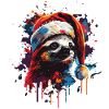 Sloth celebrates Christmas