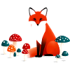 Fox with mushrooms