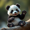 Cute Panda in 3D