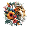 Cheetah Gepard Blumen