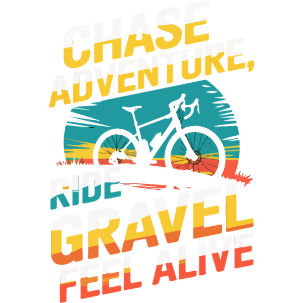 Koszulka "Retro grafika rower gravel z dynamicznym hasłem"