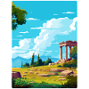 Ancient Greece Travel Poster Souvenir WPA