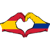 Spanien Kolumbien Flagge Hände Herzform