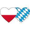 Poland Bavaria Flag Heart