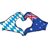 Bavaria Australia Flag Hands Heart Shape