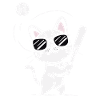 Cat with sunglasses playing baseball