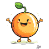 Happy, funny orange