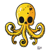 Yellow Skull Octopus Cartoon
