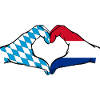 Bavaria Holland Flag Hands Heart Shape