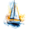 Motif de voilier à l’aquarelle