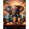 Éléphant au bar