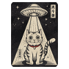 Retro UFO Entführung Japan Katze