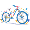 Vibrant Mountain Bike Illustration