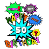 50-års fødselsdag,50 år,Tillykke med fødselsdagen Comic (25)