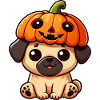 Söt, Halloween, Pumpa, Mops, Hund, Tecknad Oktober,