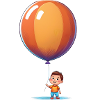 Child with Balloon – Cute Illustration