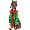 Doberman Christmas Elves