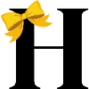 Letter h yellow bow