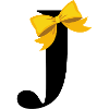 Letter j yellow bow