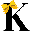 Letter k yellow bow