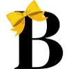 Letter b yellow bow