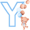 Blue Letter Y Bear