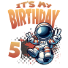 Football Astronaut 5th Birthday